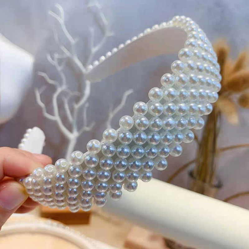 Bulk Wholesale New Fashion Hair Hoop Jewelry Accessories Shiny Bridal Wide Pearl Headband