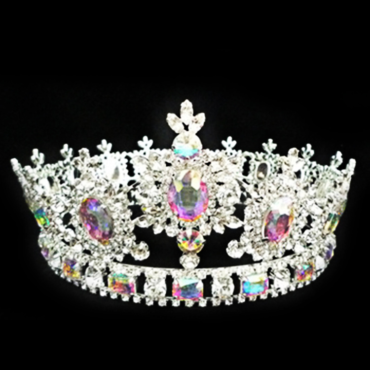 Wholesale Miss World Themed Christmas Large AB Crystal Pageant Crowns