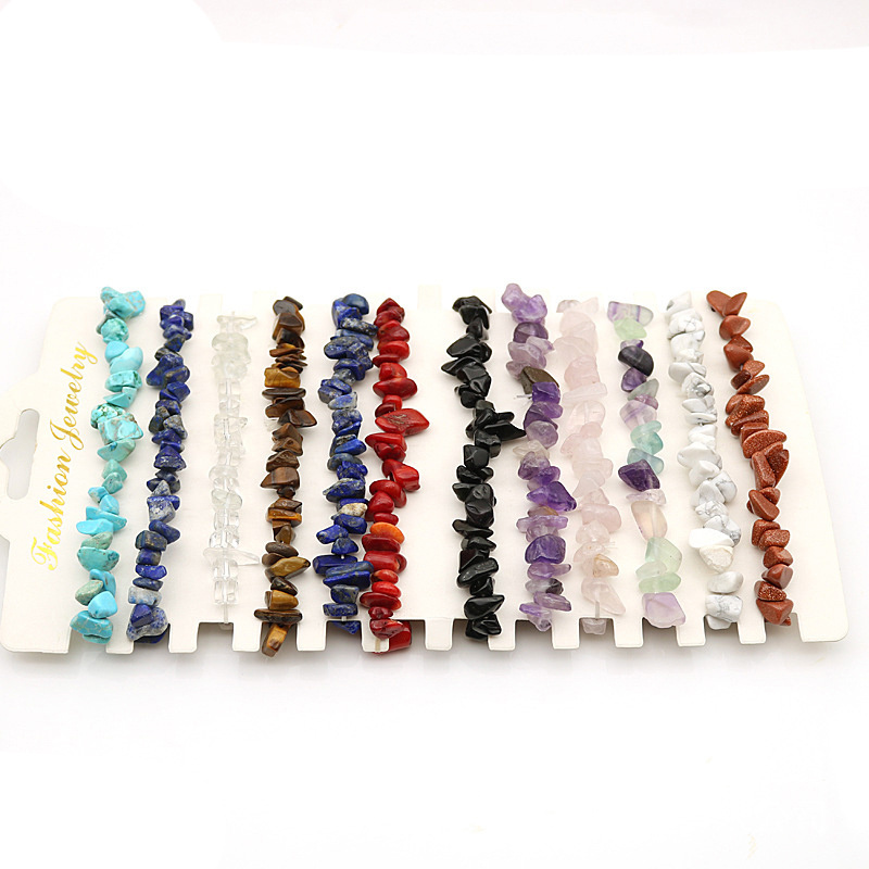 Factory Price Sales Stretch Irregular Gemstone Beads Healing Crystal Natural Chipped Stones Bracelet