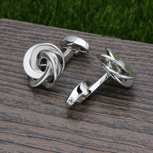 Haosen Wholesale New Silver Cufflinks Flower Rose Shape Lovely Custom Mens Metal Cuff Buttons Copper Material Jewelry Decoration