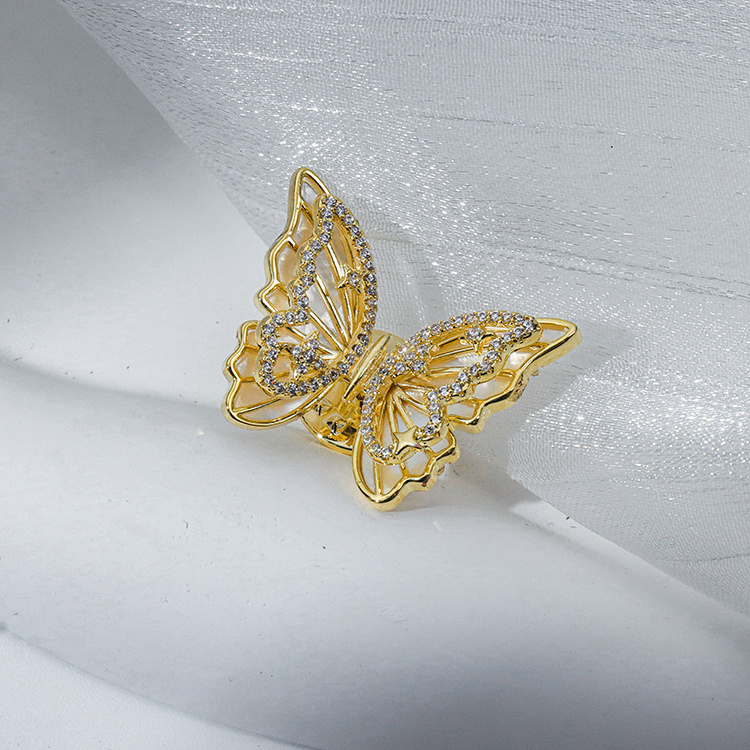 Haosen Fine Jewelry Luxury Woman Pins And Brooches  Animal Zircon Butterfly Scarf Luxury Woman Pins and Brooches