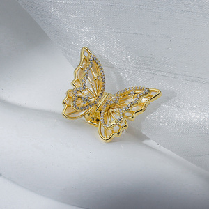 Haosen Fine Jewelry Luxury Woman Pins And Brooches  Animal Zircon Butterfly Scarf Luxury Woman Pins and Brooches