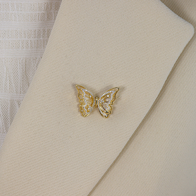 Haosen Fine Jewelry Luxury Woman Pins And Brooches  Animal Zircon Butterfly Scarf Luxury Woman Pins and Brooches