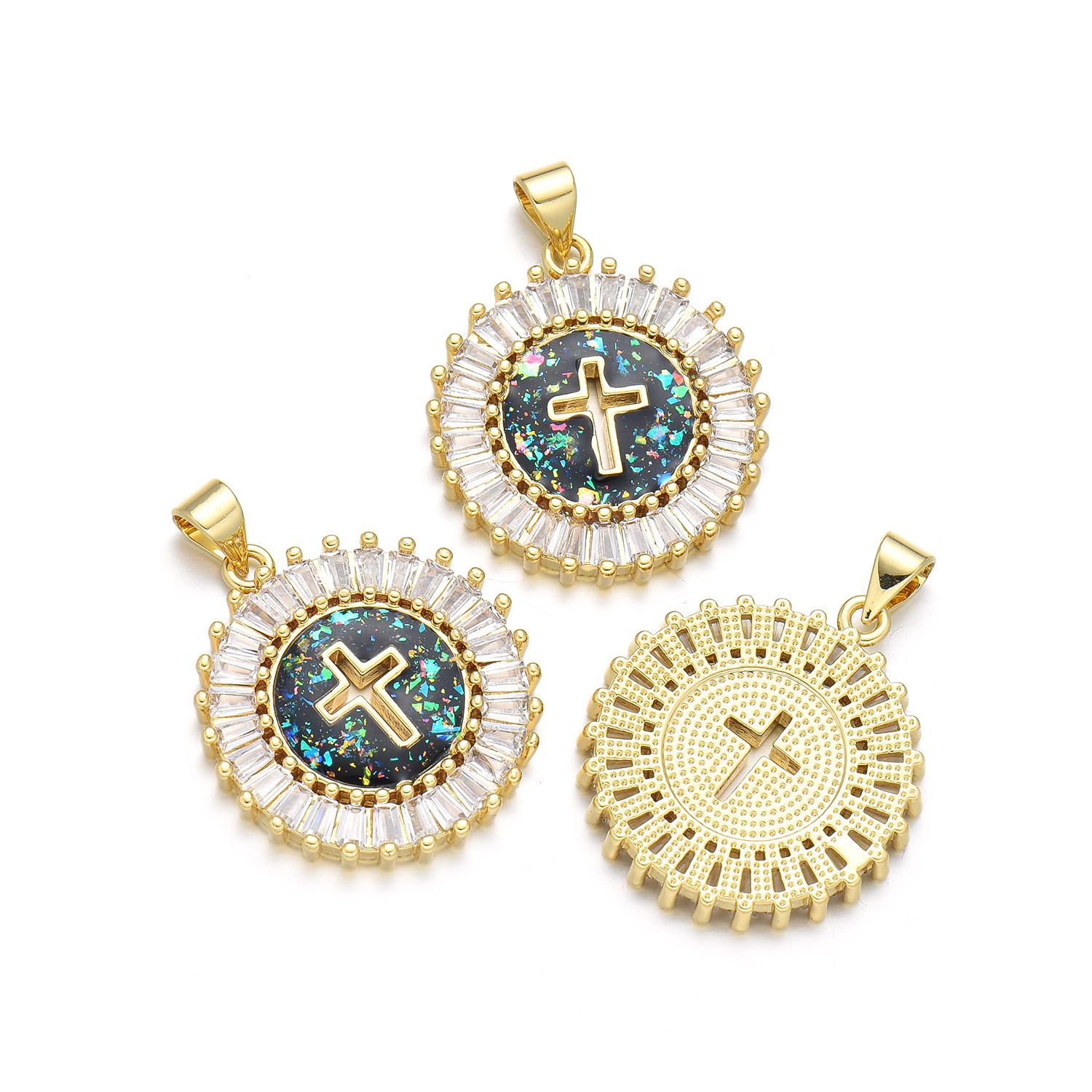 18k gold plated designer jewelry famous brands Copper christian jewelry Cross price opal women fine jewelry