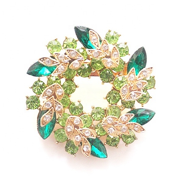 Luxury Brooch Pins Crystal Rhinestone Fashionable Sparkling Rhinestone Crystal Zinnia Brooch For Women