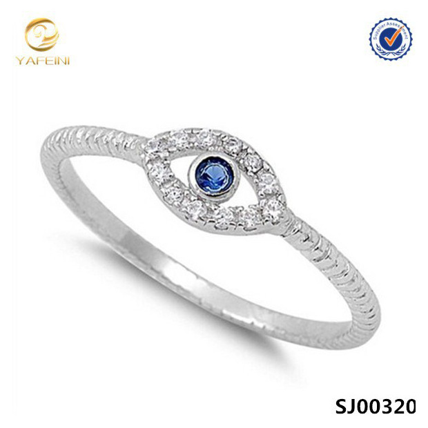 5925 Italian Silver Ring Open Gemstone Rings Fashion Jewelry Hamsa Evileye Adjustable Finger Ring For Women