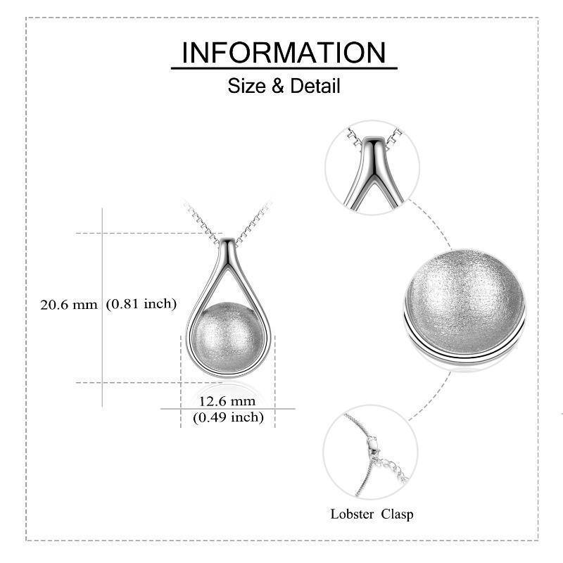 YFN High Quality Cremation Jewelry White Gold Plated 925 Sterling Silver Teardrop Pet Urn Necklace For Ashes