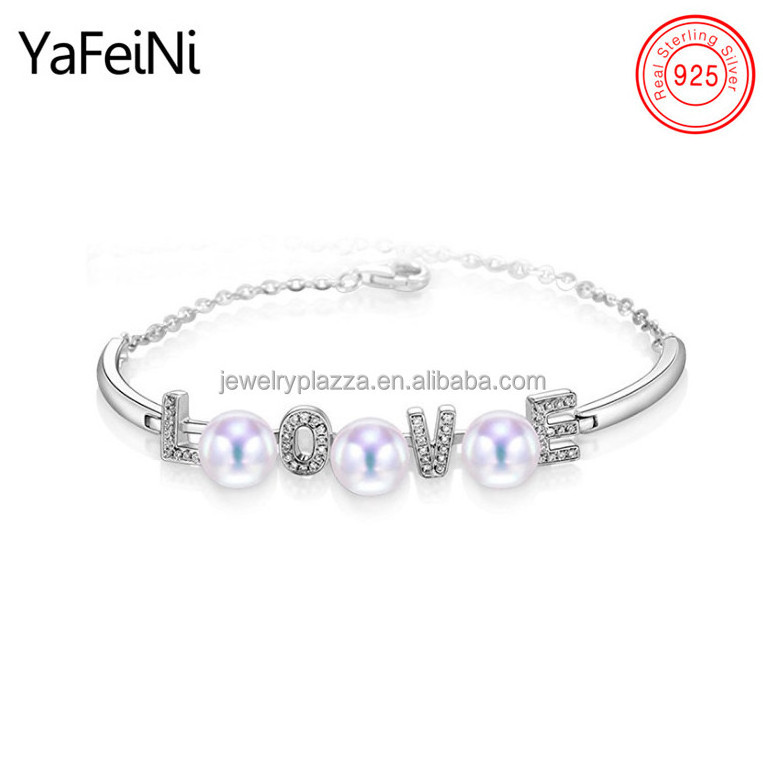 Wholesale Real sterling silver 925 natural pearl bracelet , jewelry semi mounts for bracelets