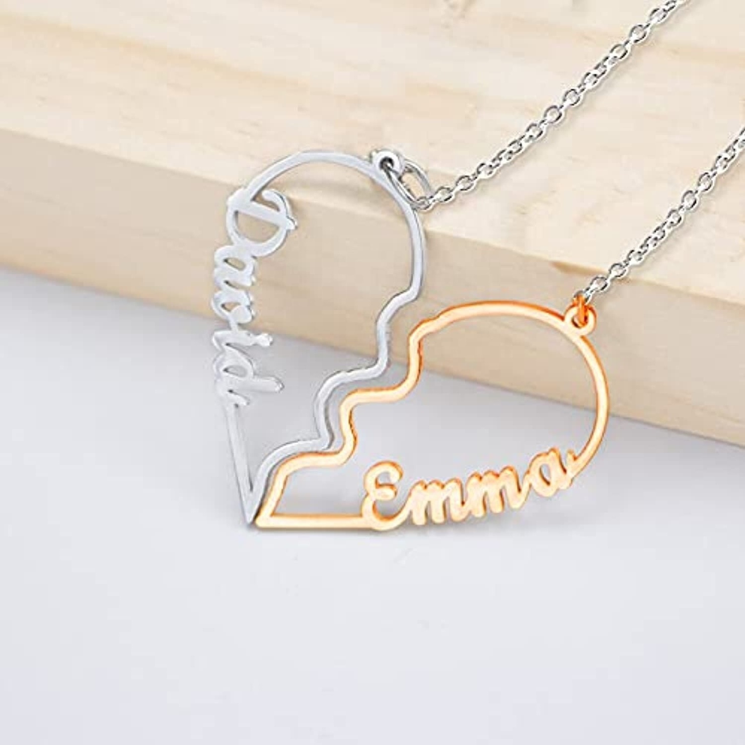 New Arrival 2023 Personalized Heart Necklace Couple Jewelry Custom Name Pendent Necklace With Heart