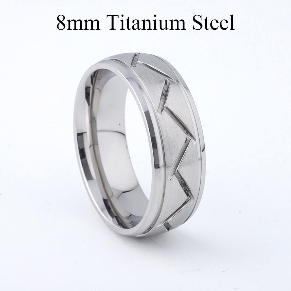 Gents Male tire tread wedding band finger ring for men 925 sterling silver stainless steel fashion accessories jewelry Rings 8mm