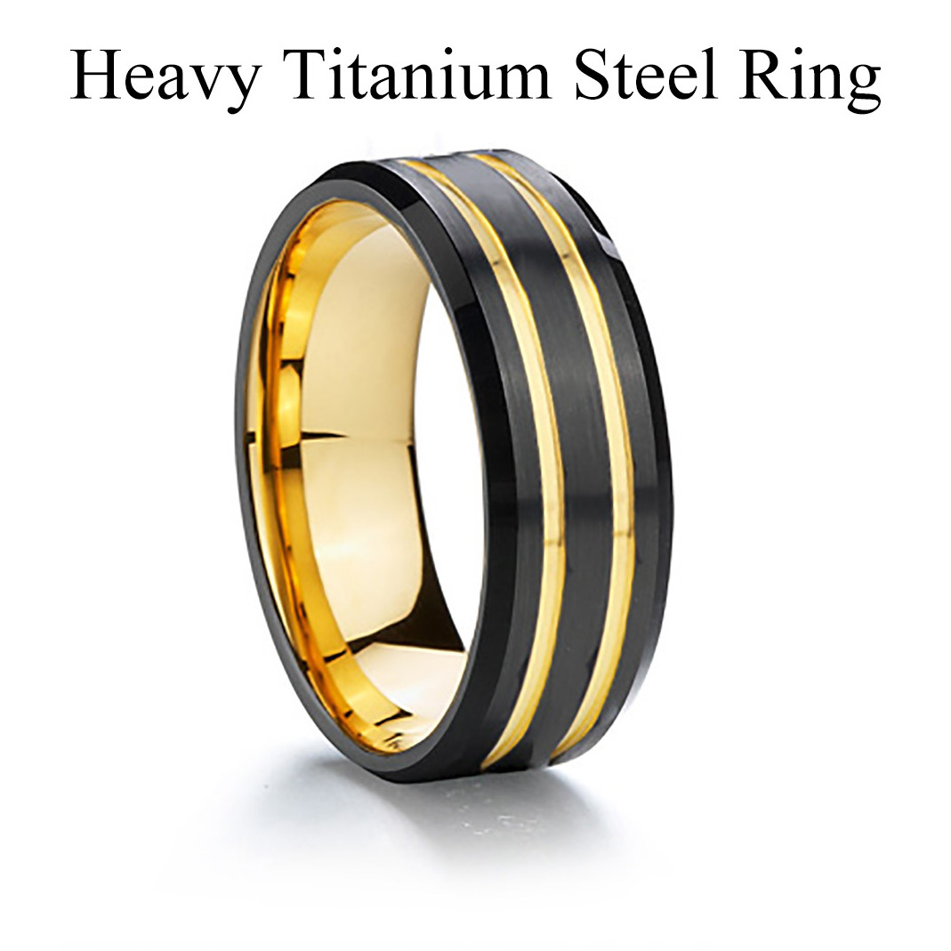 Tungsten style 8mm men male black gold titanium stainless steel rings mens wedding band jewelry ring anillos hombre bague homme