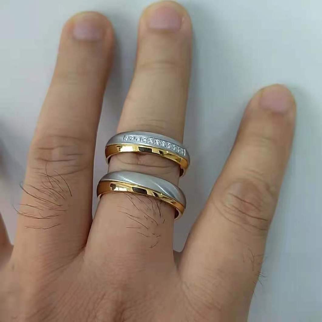 18k gold plated promise wedding rings for men and women anel bague anillos trauringe eheringe silber damenringe goldringe