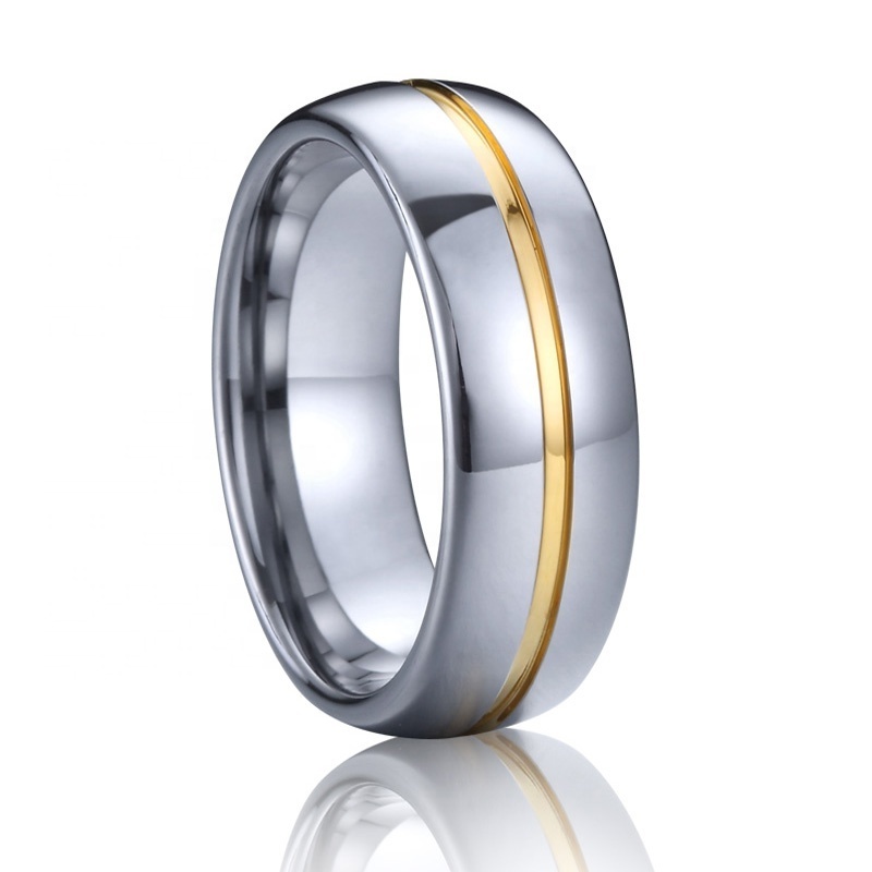 wholesale classic 6mm gold filled ring silver men wedding band tungsten carbide rings for male and woman anillos bague anel