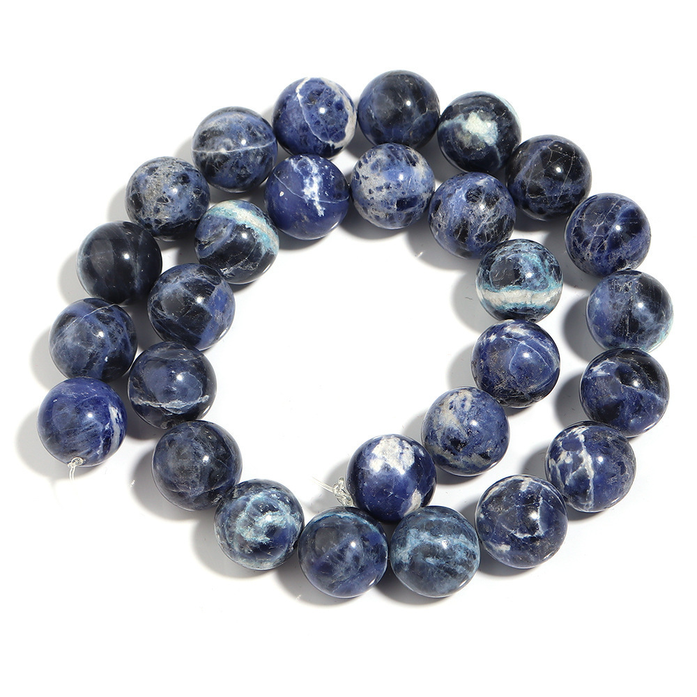 Natural Sodalite Beads Blue Stone Beads Nahcolite Loose Stone Beads For Necklace And Bracelet DIY