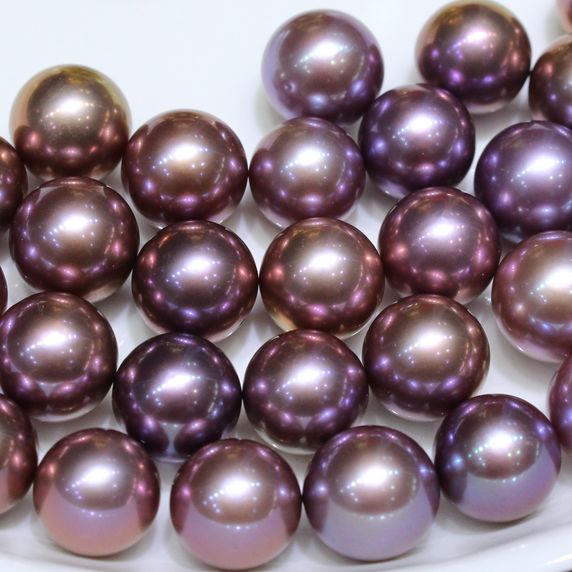 Factory Supply 10-11Mm Metallic Edison Pearl Purple And Metal Color Round Pearl Beads For Edison Pearls Earings DIY