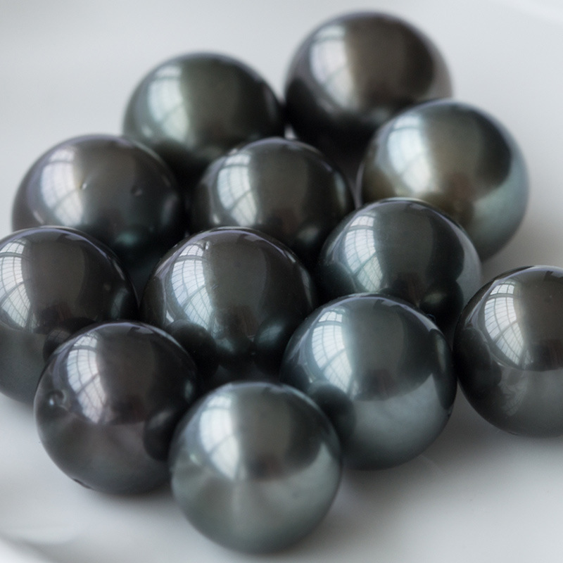 Tahiti Pearl Grey Black Round Strong Light 9-10mm Sea Naked Pearls Wholesale Beads For Jewelry Making Bulk Charms