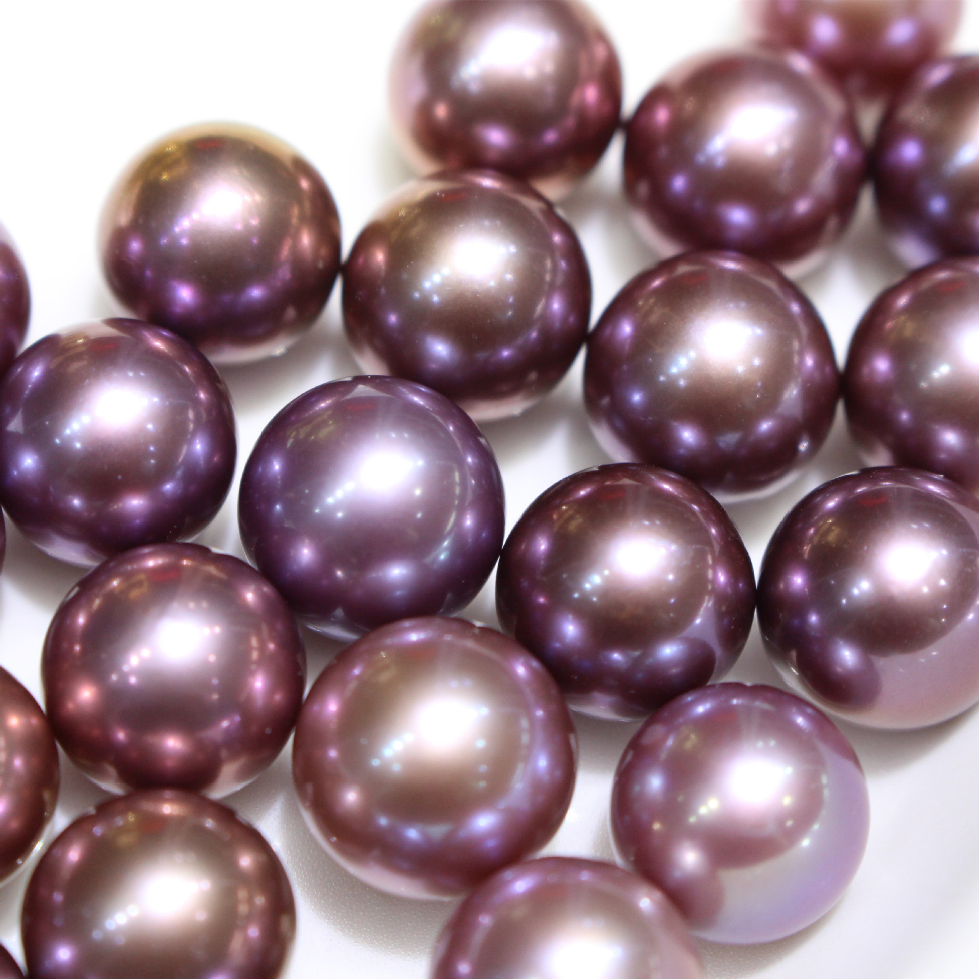 Factory Supply 10-11Mm Metallic Edison Pearl Purple And Metal Color Round Pearl Beads For Edison Pearls Earings DIY