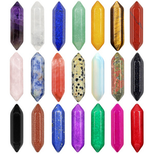 Tiny Small Hexagonal Column Double Pointed Crystal Stone Point for Wholesale