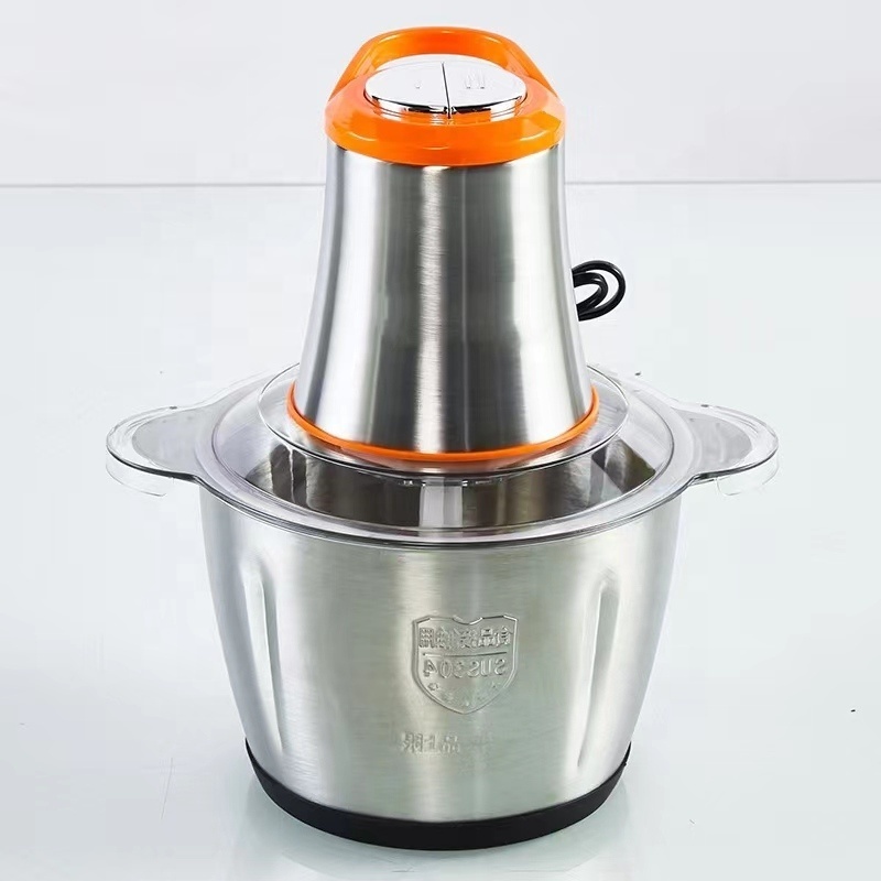 300W 3L Electric Meat Grinder Stainless Steel Bowl Four Stainless Steel Blades House Commercial Use Food Chopper Cutting Machine