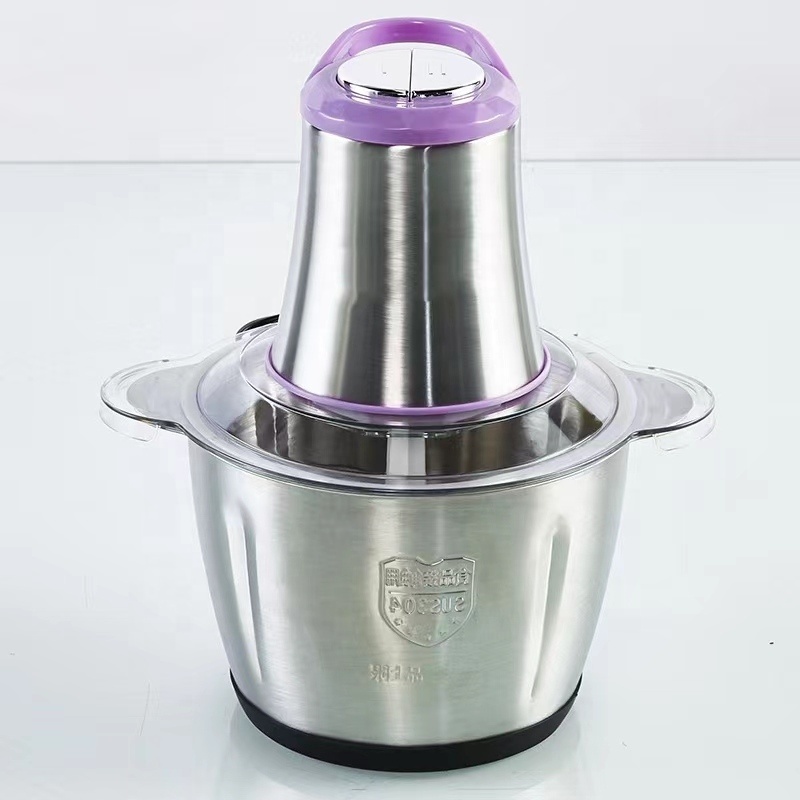 300W 3L Electric Meat Grinder Stainless Steel Bowl Four Stainless Steel Blades House Commercial Use Food Chopper Cutting Machine