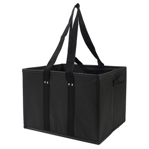 High Quality Black Cubes Non Woven Storage Box Kids Toys Organize Shoes Folding Storage Box With Fabric Handle