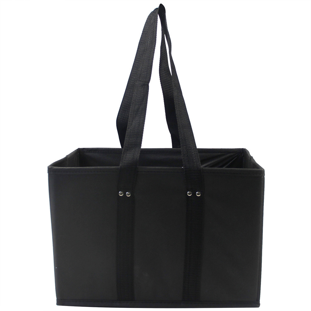 High Quality Black Cubes Non Woven Storage Box Kids Toys Organize Shoes Folding Storage Box With Fabric Handle