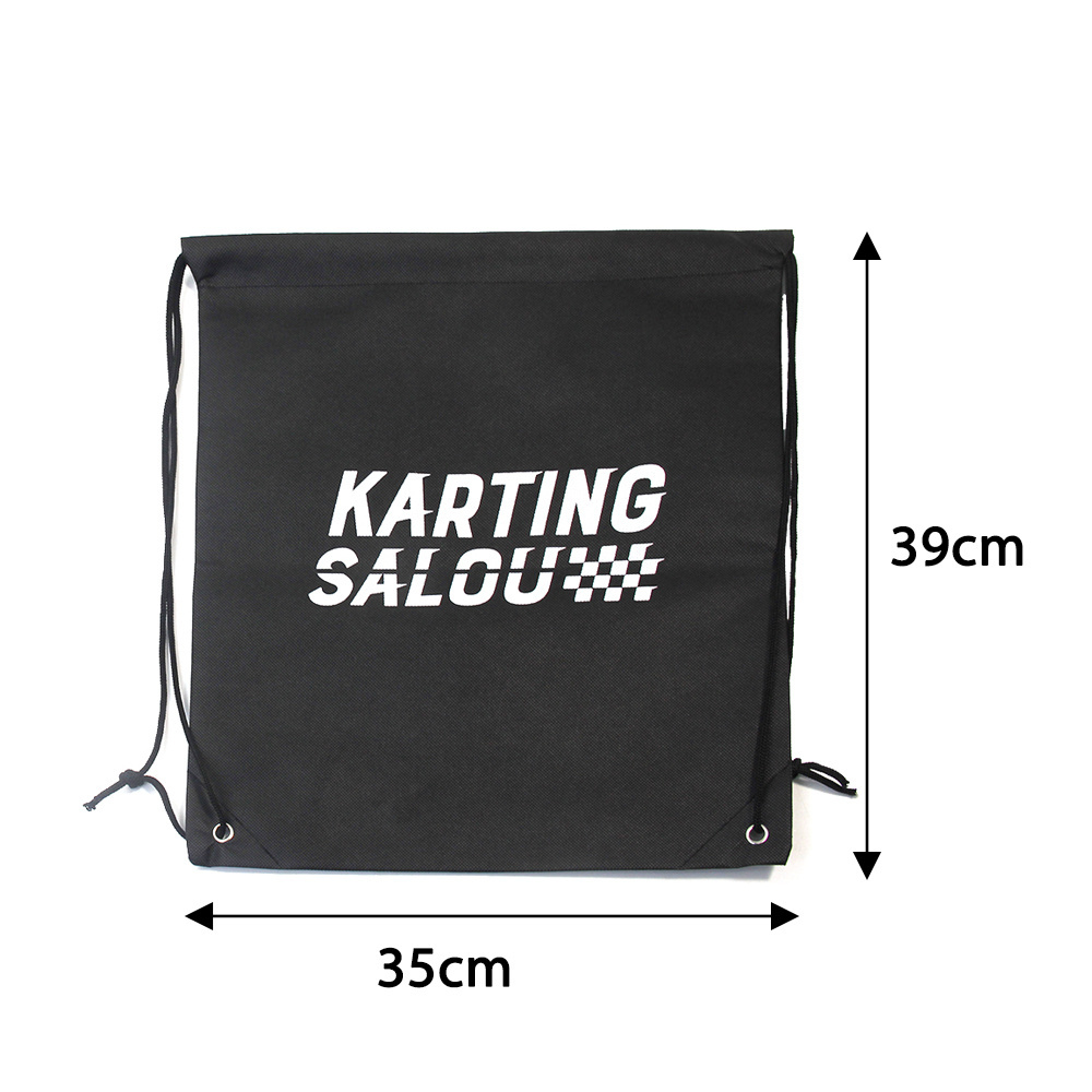 Wholesale School Football Outdoor Fitness Recycling Non-Woven Backpack Men's Black Sneaker Dust Bag