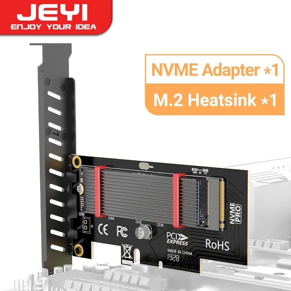 GPU video graphics card with heat dissipation Pcie 4x to Ngff expansion card M.2 Nvme Ssd to Ngff to Pcie X4 M key Ssd adapter