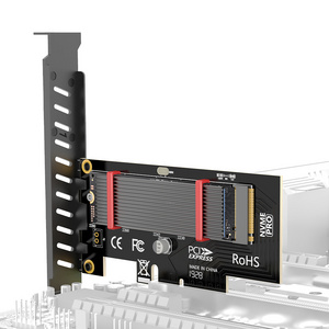 GPU video graphics card with heat dissipation Pcie 4x to Ngff expansion card M.2 Nvme Ssd to Ngff to Pcie X4 M key Ssd adapter