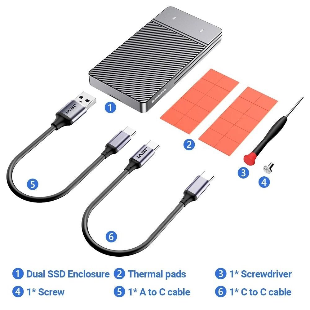 Enclosure M.2 Pcie Nvme Ssd To Usb 3.2 Type-csata/nvme 2 In 1 Ssd Case Dual Bay M.2 Ssd Enclosures