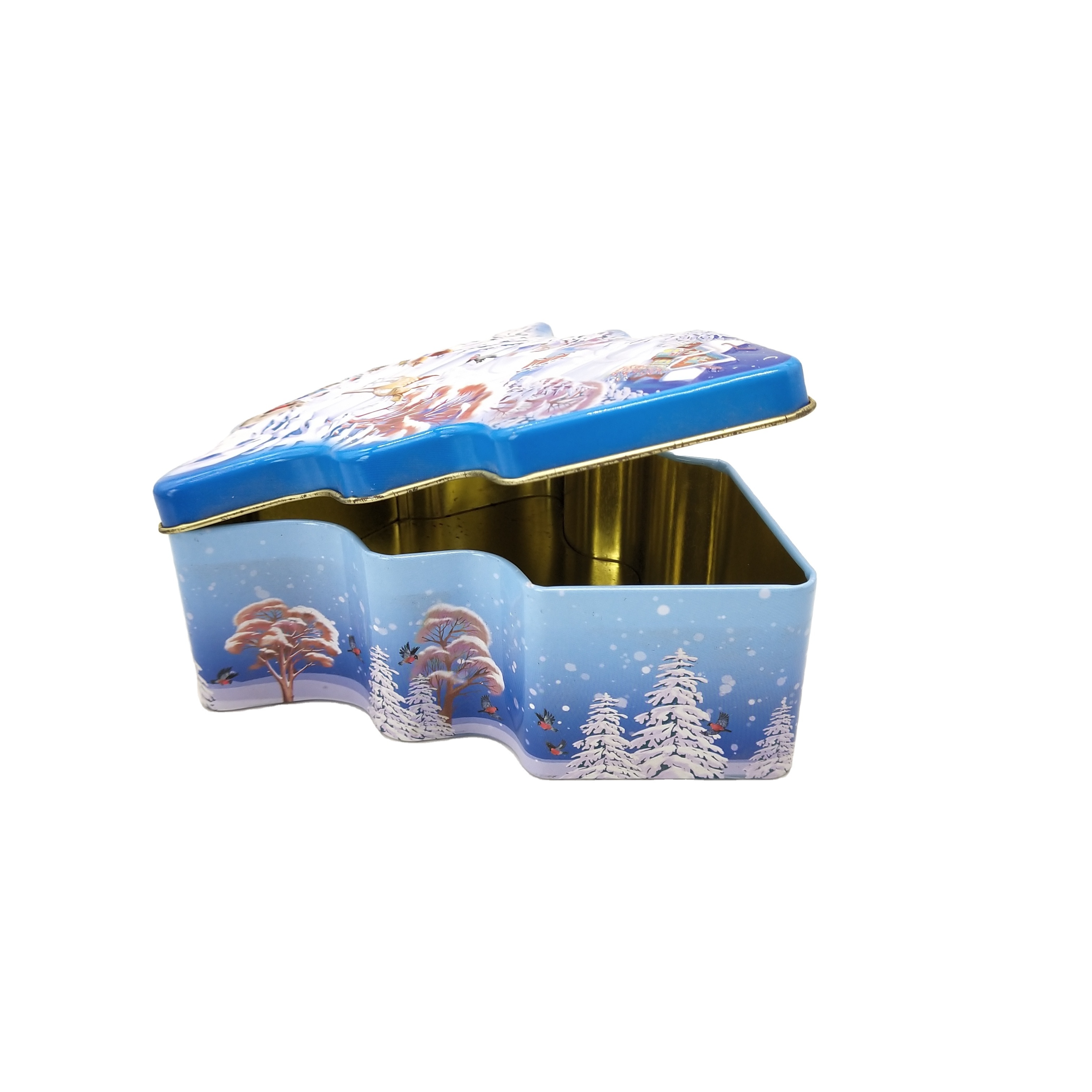 Manufacturers Wholesale Custom Metal Packaging Box Stash Can Christmas Tin Box Package Christmas For Food