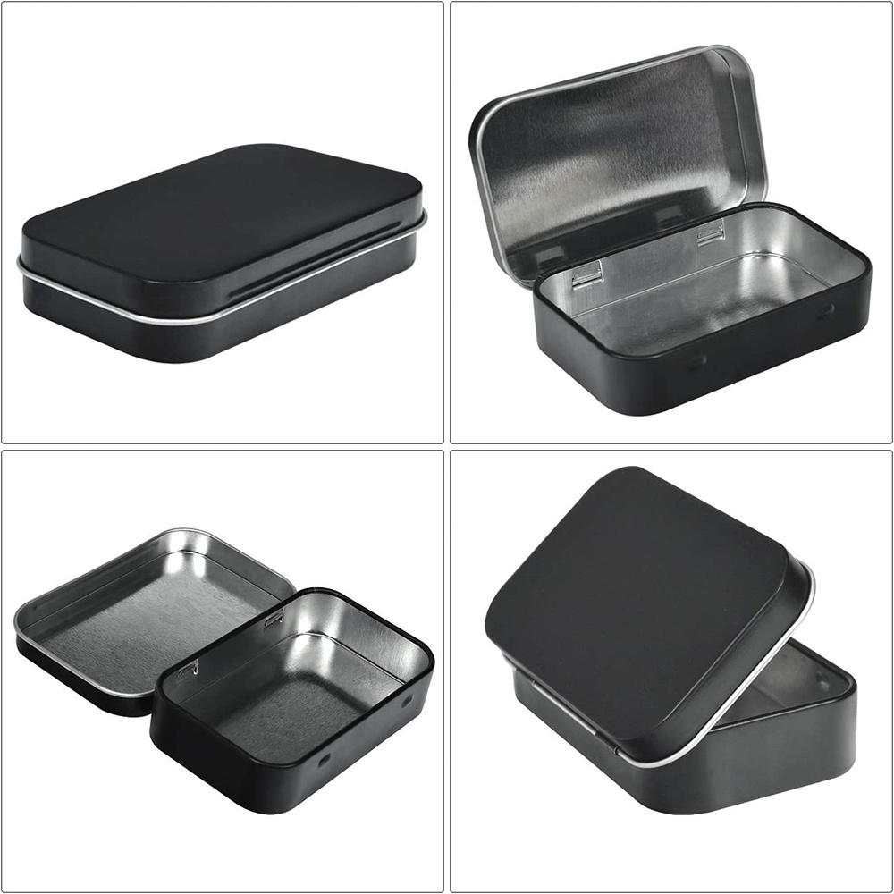 custom square tin containers food grade metal packaging square tin box black and other color square tin