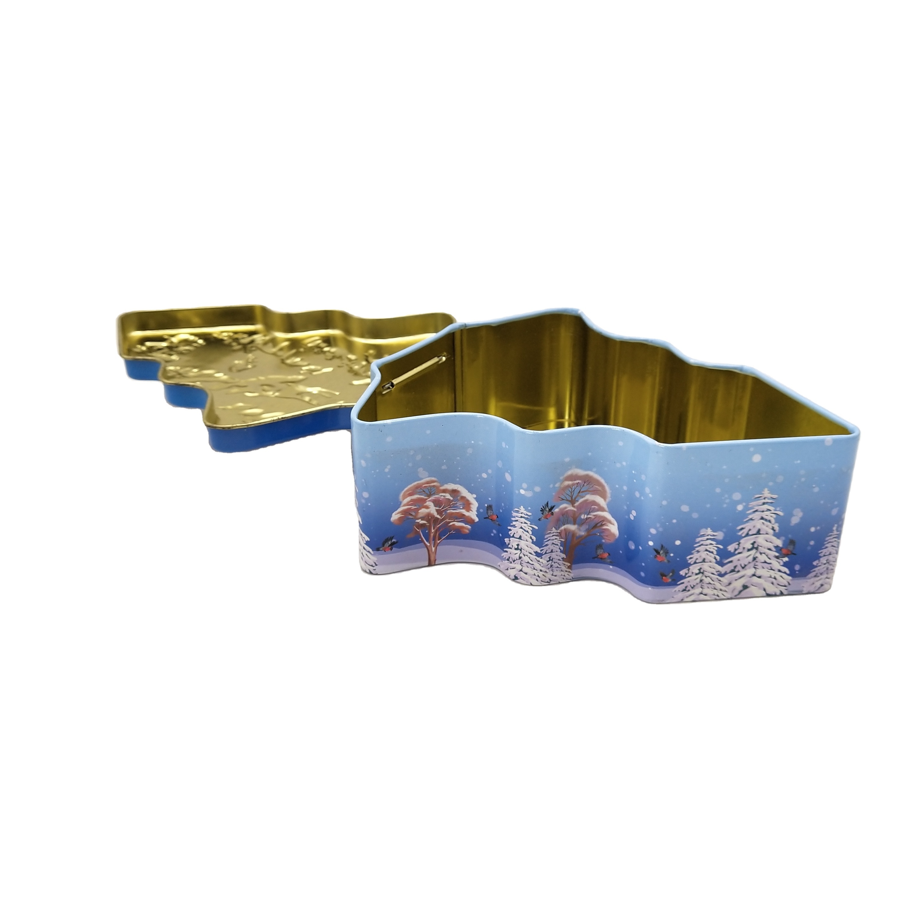 Manufacturers Wholesale Custom Metal Packaging Box Stash Can Christmas Tin Box Package Christmas For Food