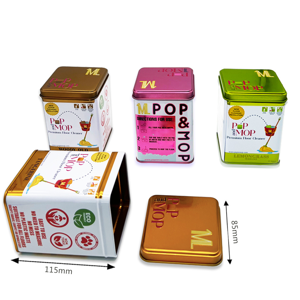 The new product comes with printed coffee tin can packaging rectangular tea container tin packaging metal tin box biscuit