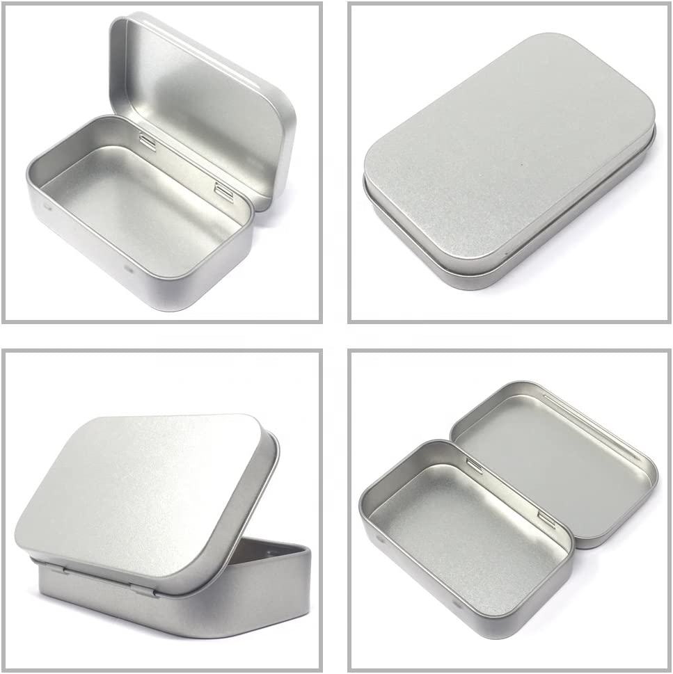 Manufacturers custom size and printing food grade aluminum small metal hinge packaging tin box