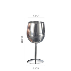 Cocktail Drinking Cup Goblet Wine Glasses Champagne Stainless Steel  Metal red Wine cup