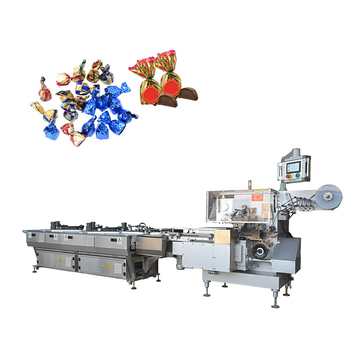 Single twist packing bunch hard sugar candy wrapping machine for wrapping small chocolates in paper