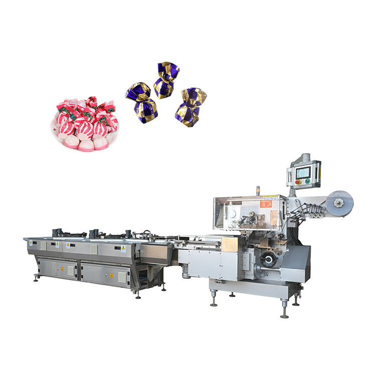 Single twist packing bunch hard sugar candy wrapping machine for wrapping small chocolates in paper