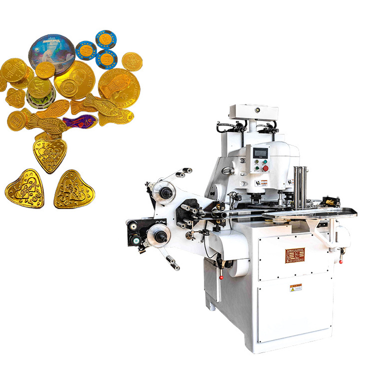 Bestselling gold coin chocolate block foil flow  aluminium foil paper wrapping machine