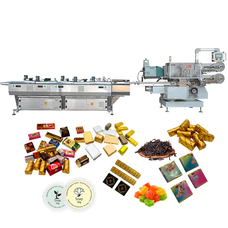 High speed square chocolate bar foil fold cube wrapping toffee candy packing machine