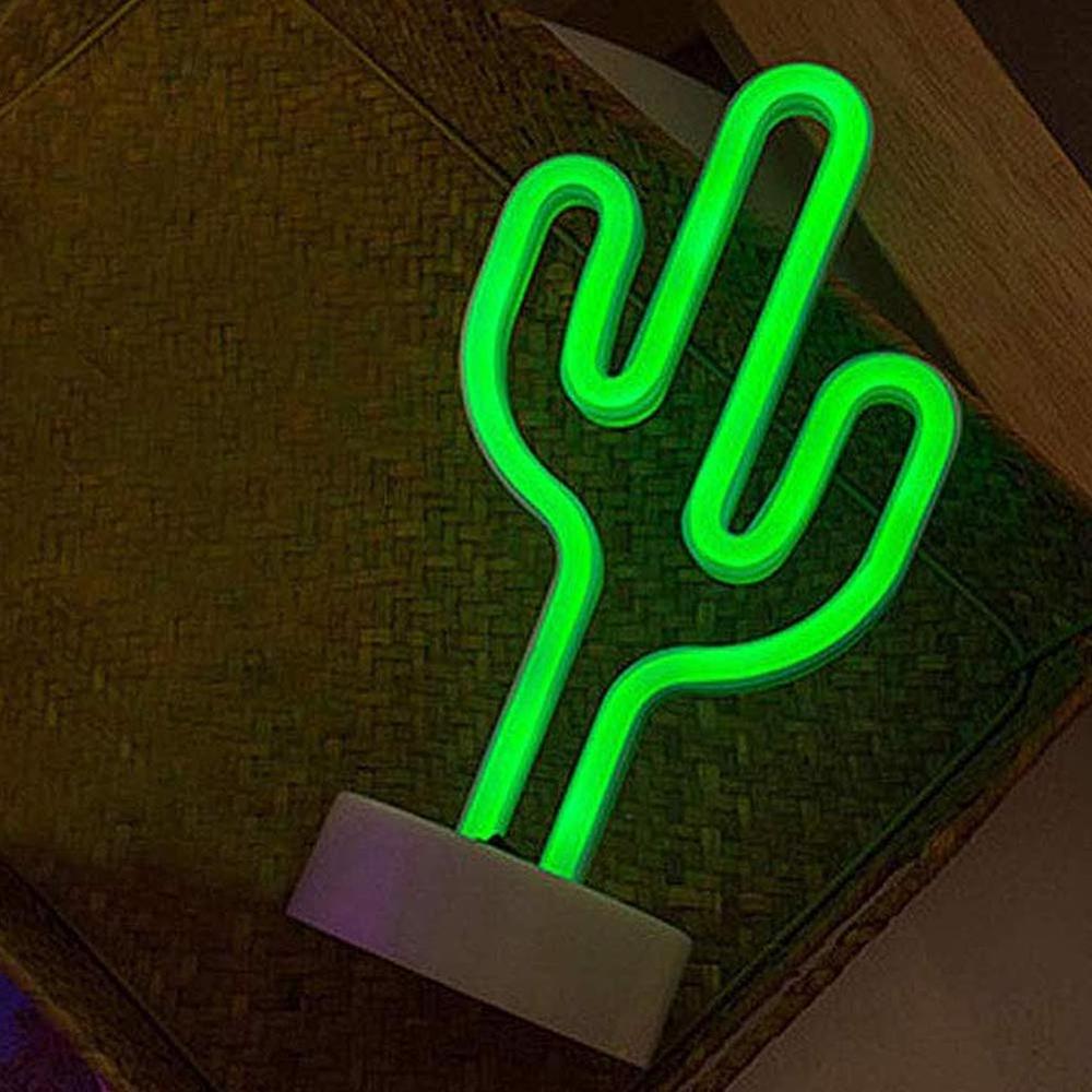 Hot Sale Cactus Night Light Battery Operated LED Desktop Lamp Neon Decoration 1-year SWITCH