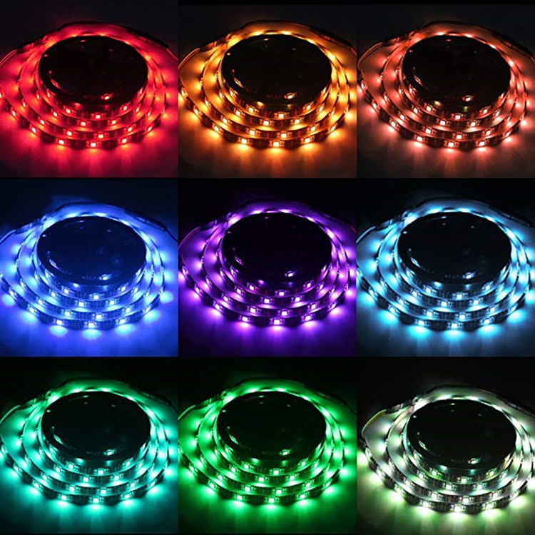 5050 Led Strip Lights Battery Powered RGB Waterproof Led Lights with Remote Control Flexible Led Strip Lighting