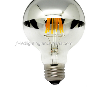 G80 LED Bulb with Mirror,Half Chrome Silver Globe Shape Bulb