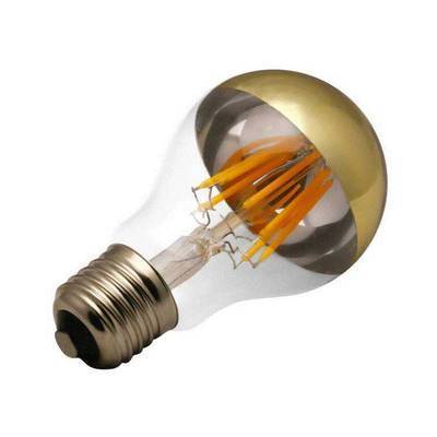 Half Mirror Half Chrome LED Filament Bulb 4W A19 A60