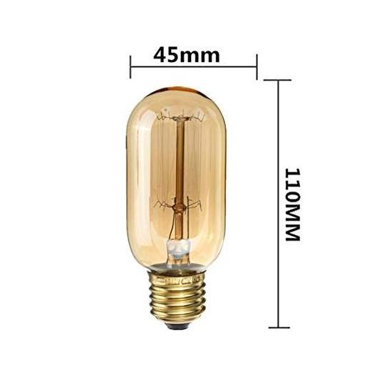 Edison Light Bulb 40W Vintage Antique Light Bulbs Dimmable T45 E26/E27 Tubular Style Bulb for Home Light Fixtures Decorative