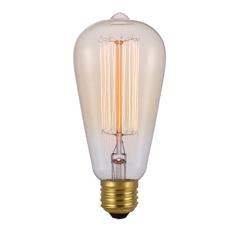 New style amber glass 40 watt ST64 ST58 led vintage edison lamps e27 Tungsten Light Bulbs