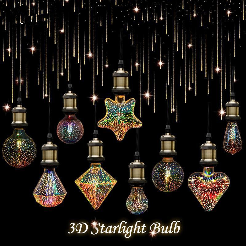 2021 Hot Sales 4w Lighting 3D LED Bulb Starry LED Firework Night Light Bulb