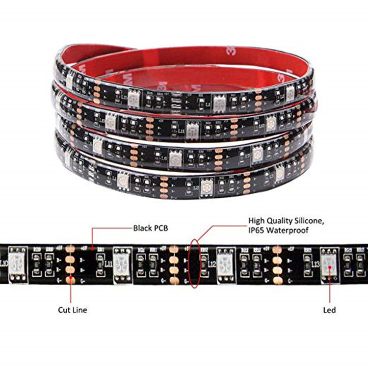 Fast Delivery 5050Led Strip Lights  Battery Powered RGB Waterproof Led Lights with Remote Control Flexible Led Strip Lighting