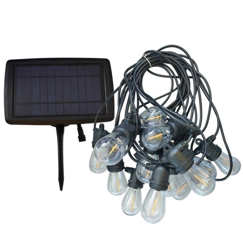 Fast Delivery LED Solar Powered Lights String Outdoor 48FT 15 Waterproof Bulbs