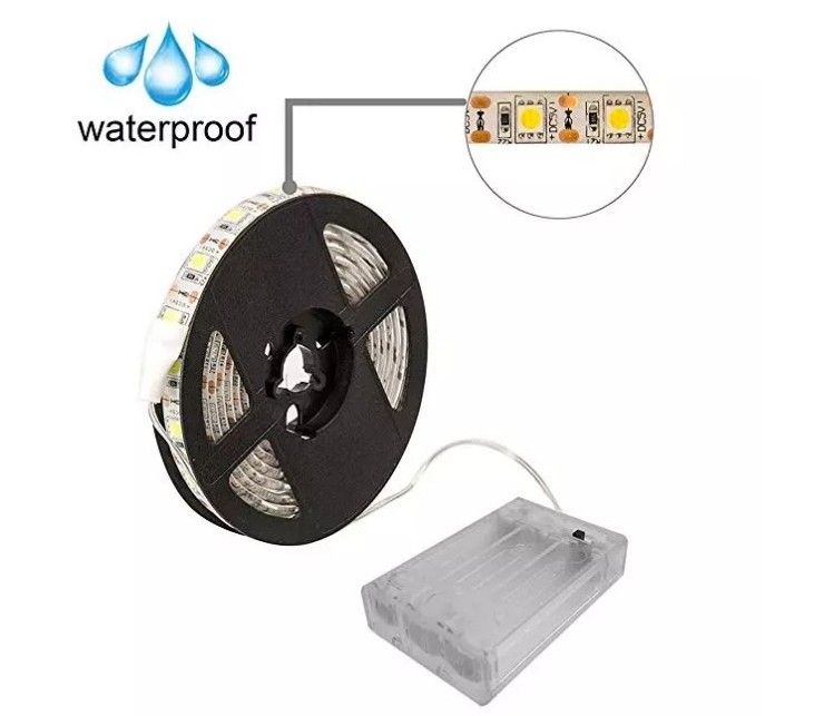 5050 Led Strip Lights Battery Powered RGB Waterproof Led Lights with Remote Control Flexible Led Strip Lighting